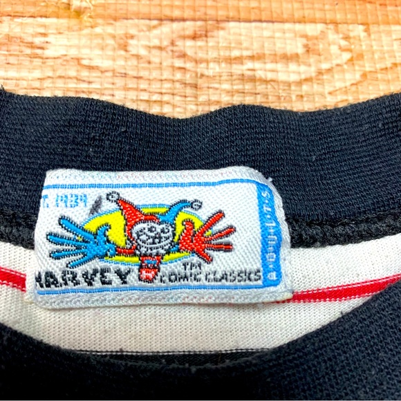 VTG Hot Stuff The Little Devil Striped Shirt Small Fits Large Harvey Comics 2000 - Picture 2 of 12